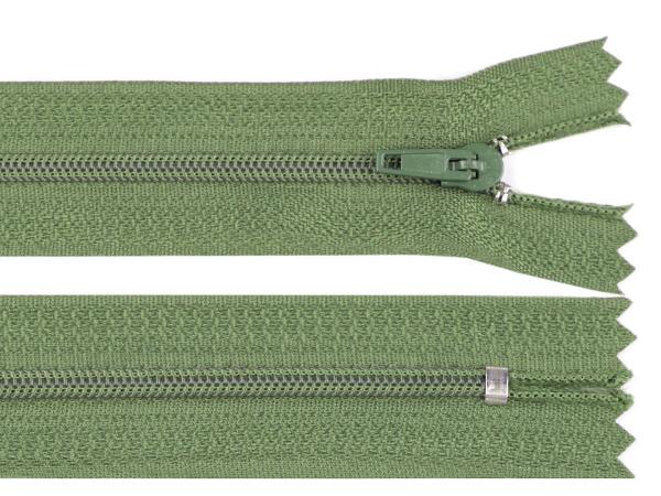 Reißverschluss spiralförmig 3 mm, 35 cm, nicht teilbar, Schilfgrün